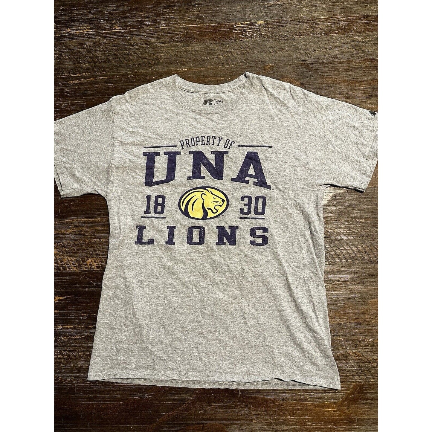 UNA Lions Russel Gray T-Shirt Size M