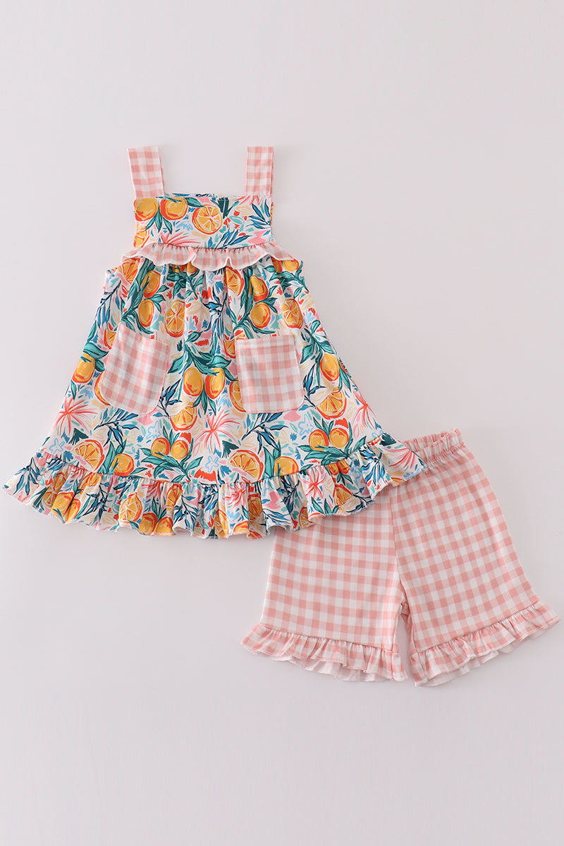 Citrus Bloom Print Girl Set