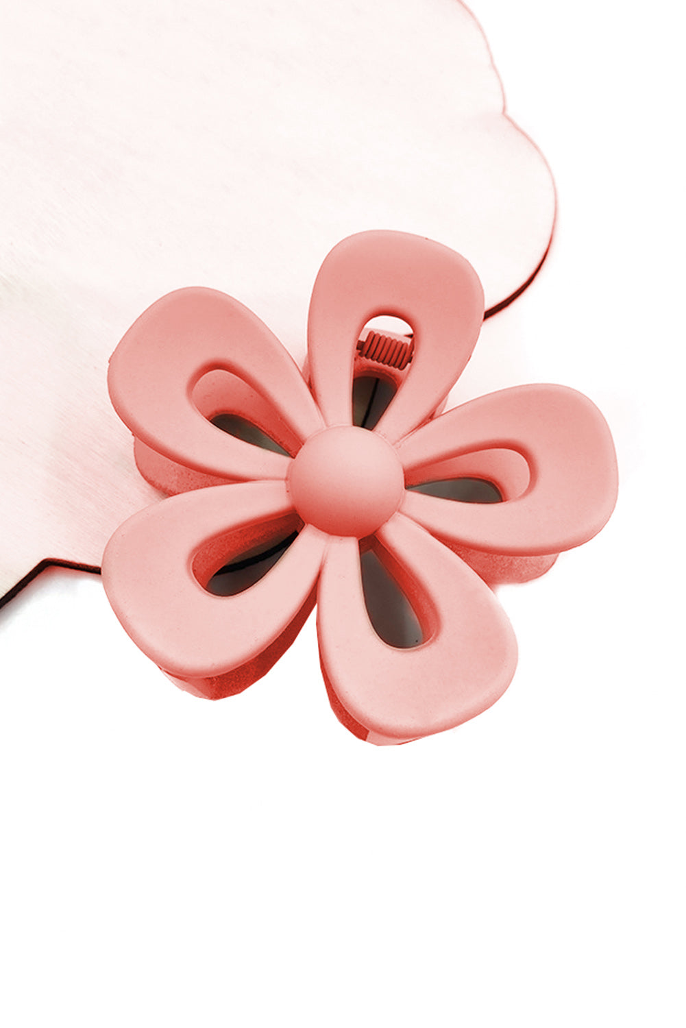 Beige Sweet Hollowed Flower Shape Claw Clip