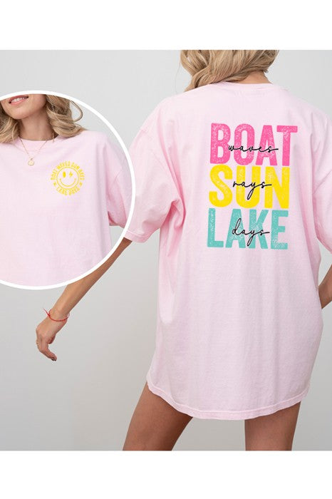 Boat Waves Sun Rays Oversized Tee