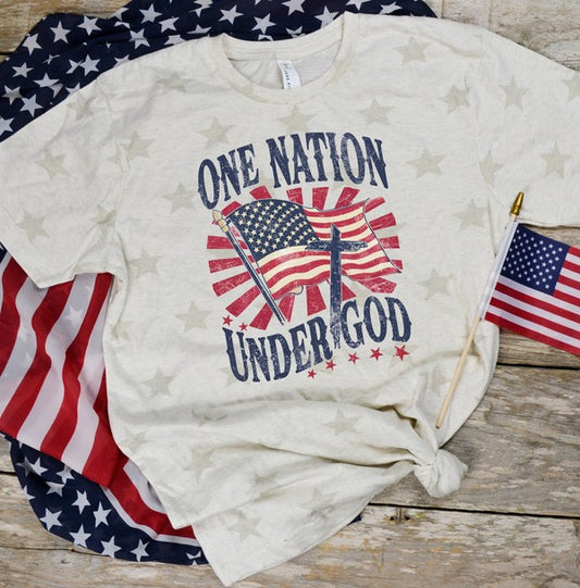 One Nation Under God Graphic Star Tee