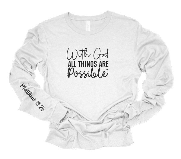 With God All Things are Possible Long Sleeve Tee