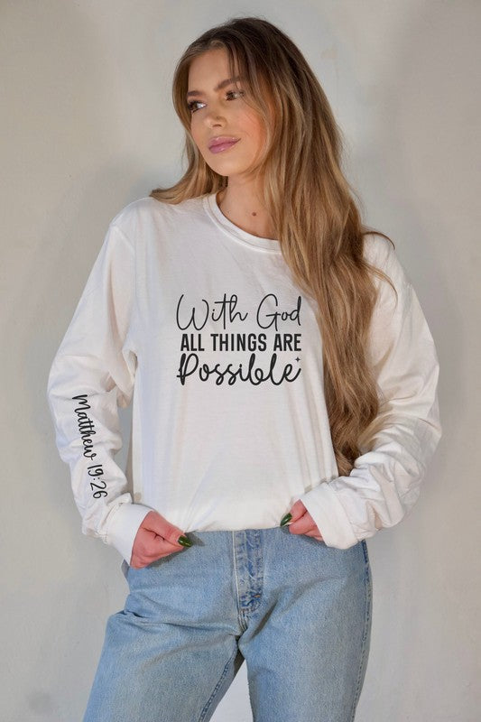 With God All Things are Possible Long Sleeve Tee