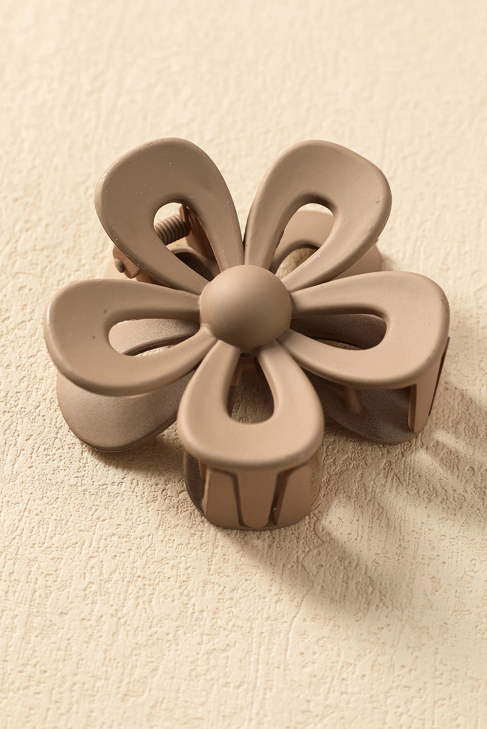 Beige Sweet Hollowed Flower Shape Claw Clip