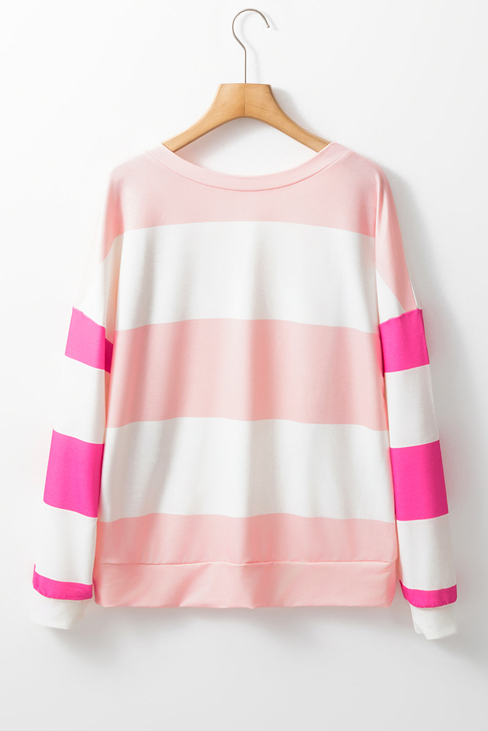 Light Pink Colorblock Drop Sleeve Top