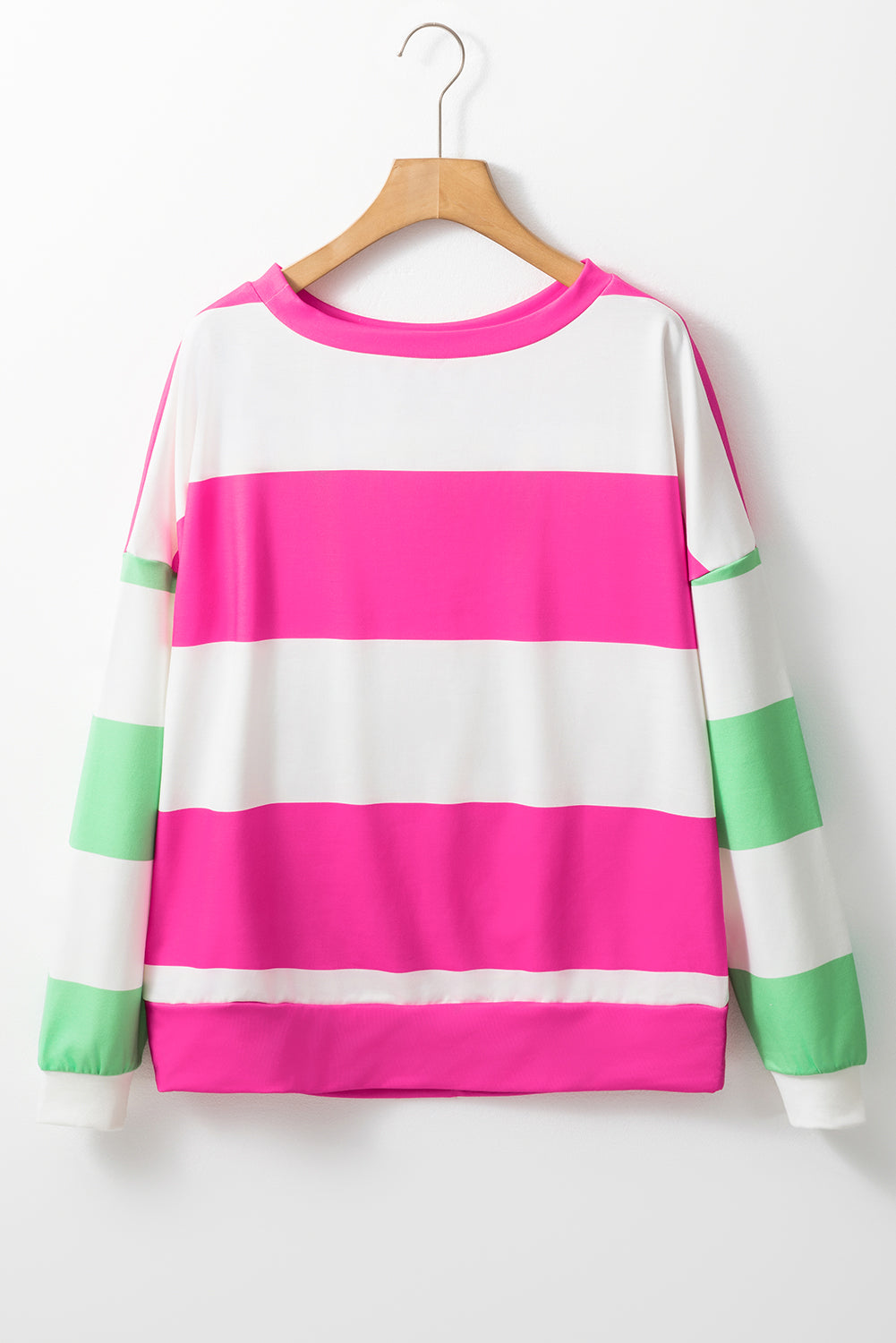 Light Pink Colorblock Drop Sleeve Top