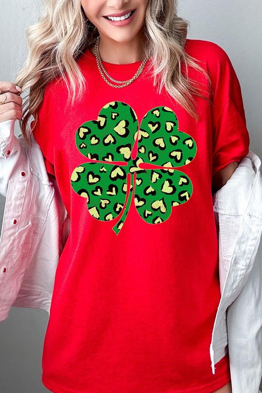 Four Leaf Clover Graphic Heavyweight T Shirts