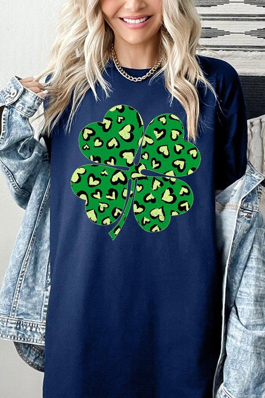 Four Leaf Clover Graphic Heavyweight T Shirts