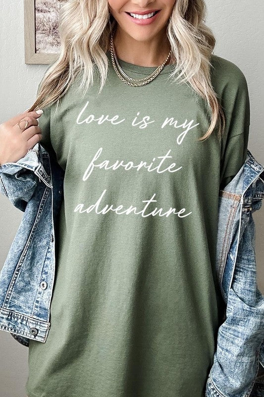 Love Is My Favorite Graphic Plus Heavy Cotton Tee