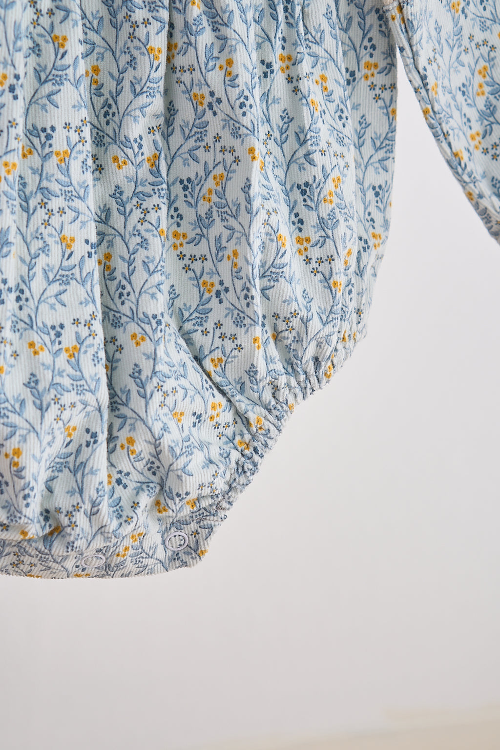 Blue Floral Corduroy Lace Bubble