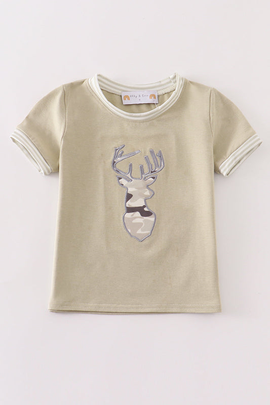 Camouflage Deer Applique Boy Top