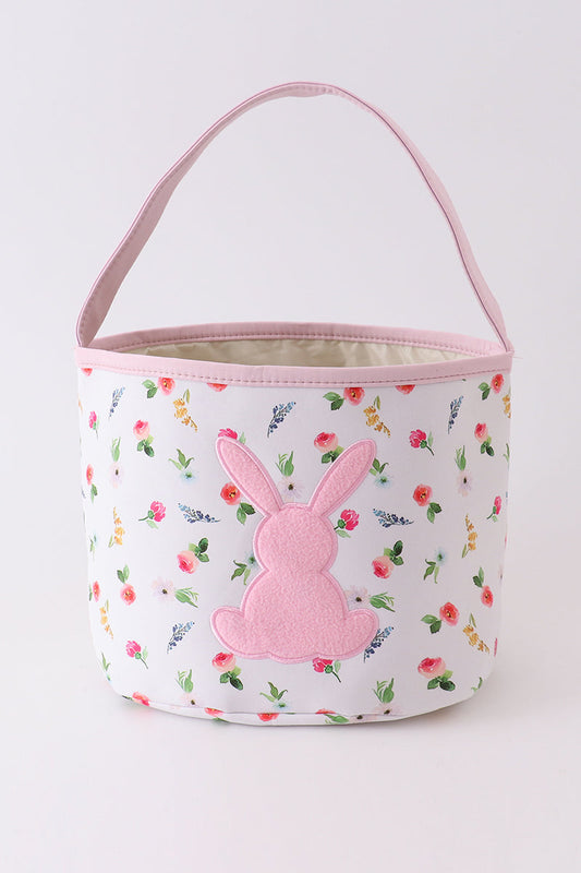 Pink Easter Bunny Applique Bucket