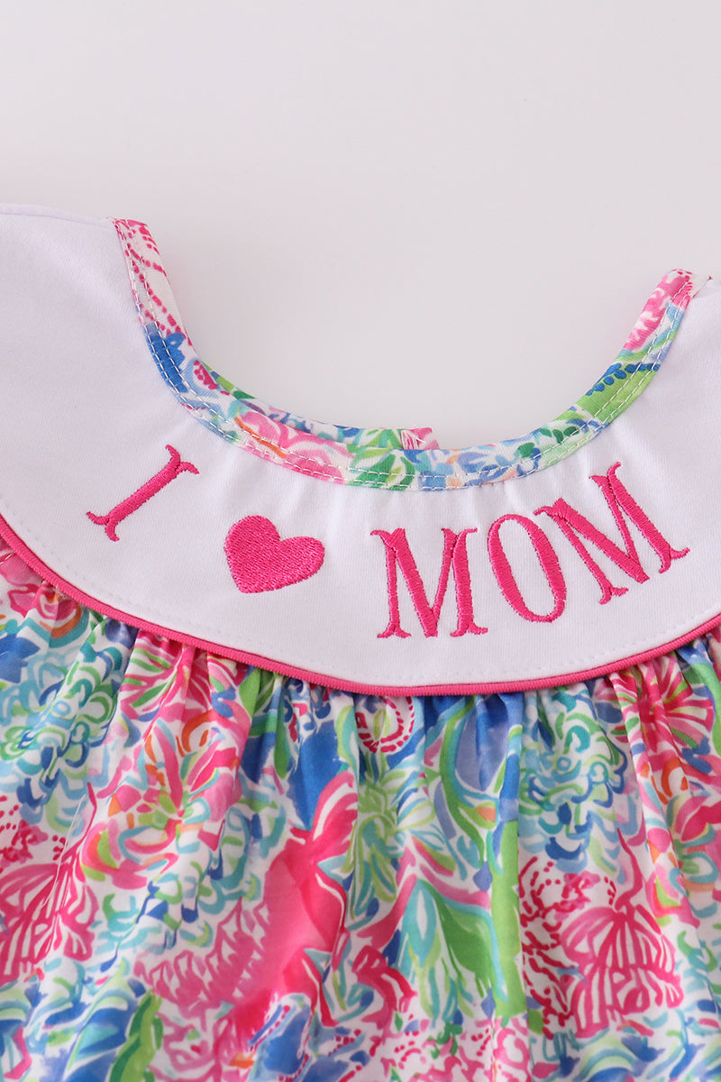 Garden Bloom I Love MOM Embroidery Girl Set