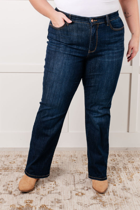 Alaina High Rise Classic Straight Jeans - K & K's Bargain Boutique