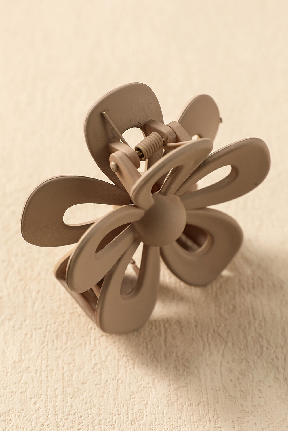 Beige Sweet Hollowed Flower Shape Claw Clip