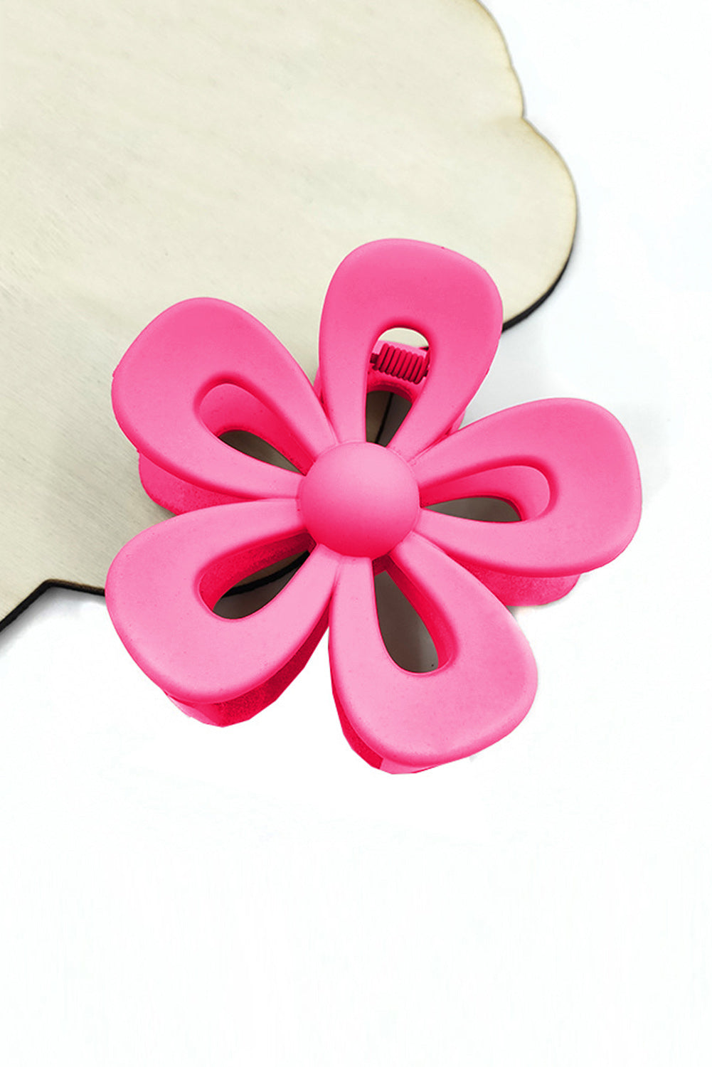 Beige Sweet Hollowed Flower Shape Claw Clip