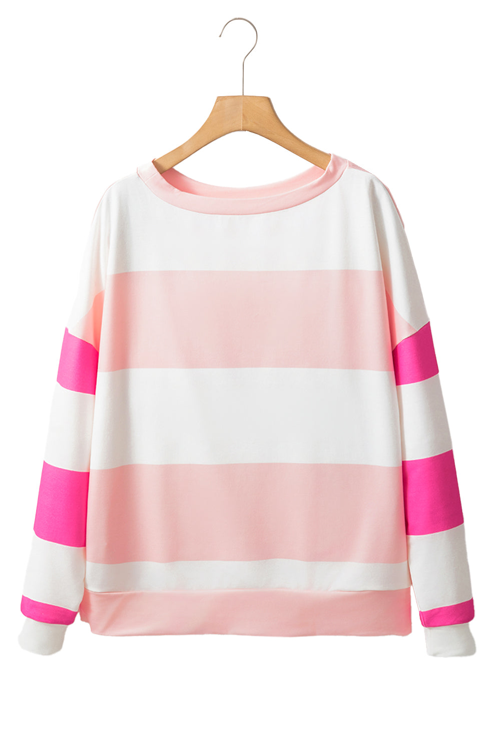 Light Pink Colorblock Drop Sleeve Top